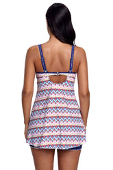 Aztec Print Bow Tie Detail Tankini and Shorts